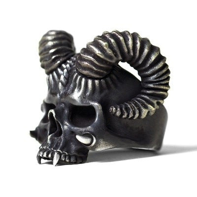 Satan Horn Devil Ring Skull Gothic Style