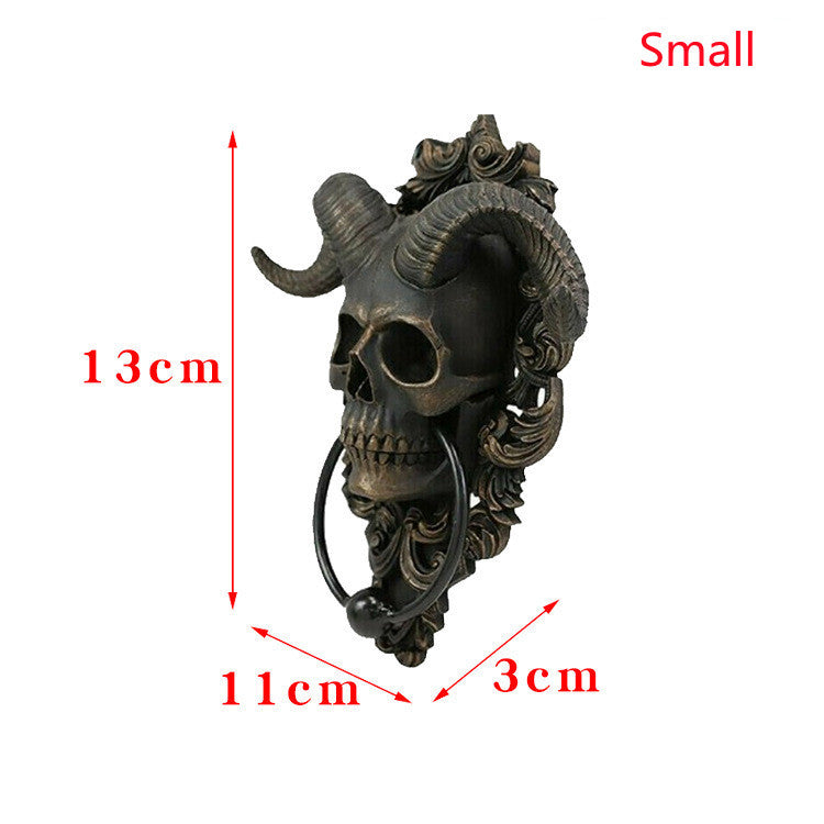 Resin Ornaments Punk Satan Skull Sheep Head Wall Decoration Pendant Crafts