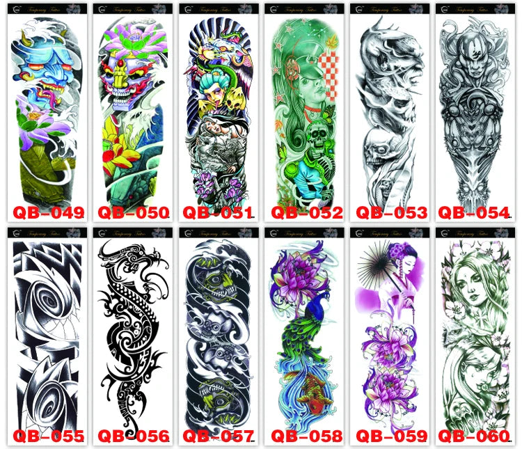 Large Arm Sleeve Tattoo Hell Devil Satan Lucifer Waterproof Temporary Tatto Sticker  Rose Body Art Full Fake Tatoo Men women