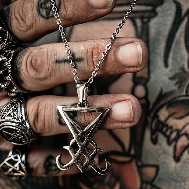 DäMON SEITE VON LUCIFER SATANISCHEN SCHMUCK SIEGEL