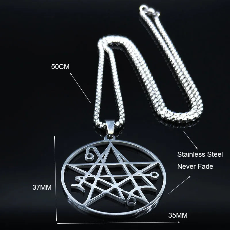 Necronomicon Stainless Steel Necklace Men Satan Pendant LOVECRAFT CTHULHU patch satan PIN jewelry bijoux homme N7136S03