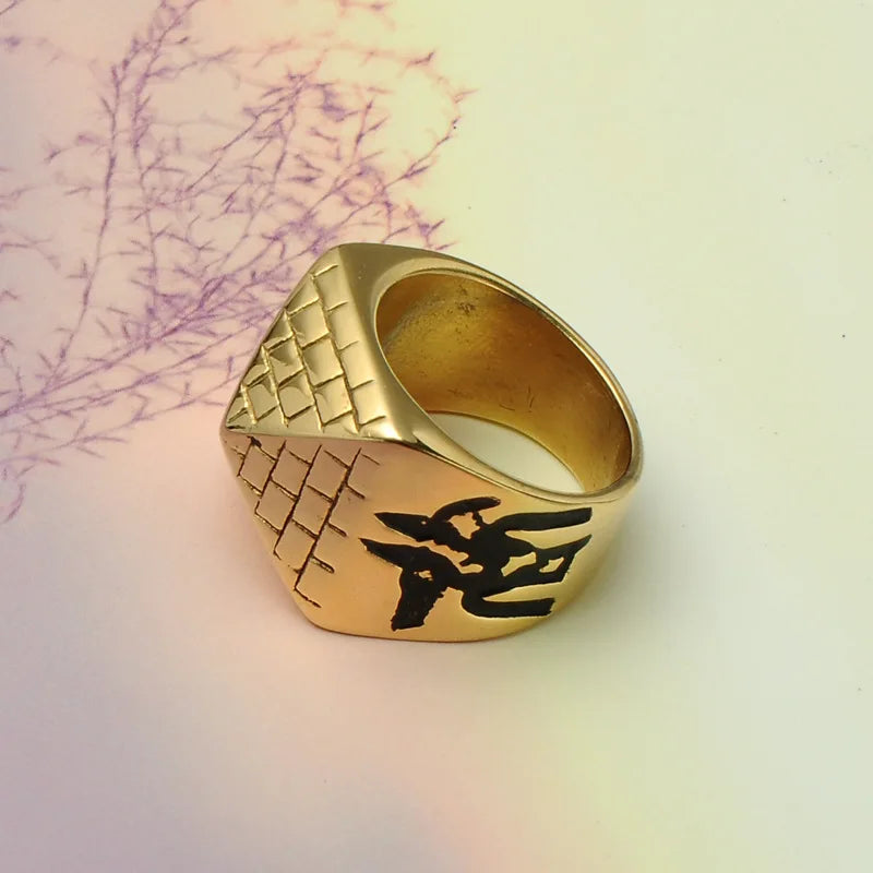 Edelstahl Alten Ägyptischen Pyramide Ring Pharao Auge Ornament von Horus Nahen Osten