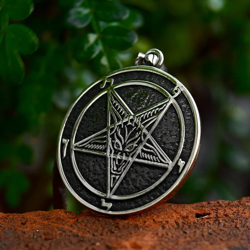 BEIER 2023 Mew Design Edelstahl Satan Anhänger Satanisches System Emblem Amulett Charm Zeichen Medaillon Schmuck Großhandel