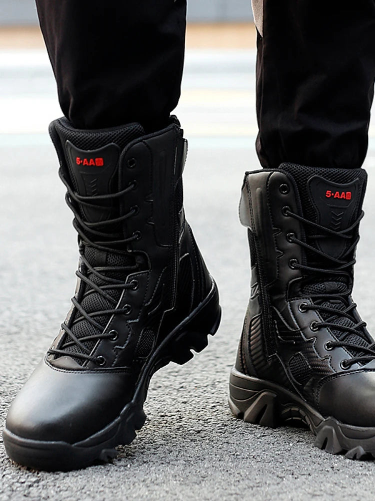 Men Male masculine  Mens Casual Shoes Leather Boot Motorcycle Ankle Boots Black Botas Masculinity  Mountaineering shoes