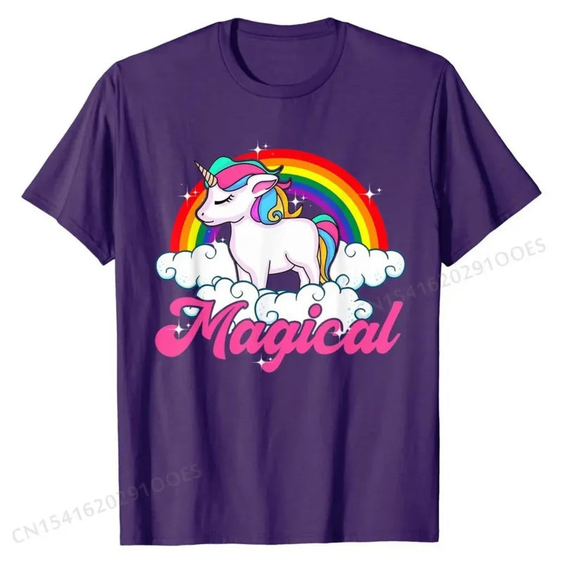 Magisches Einhorn-T-Shirt für Frauen und Mädchen, Geschenk-T-Shirts für Männer, Baumwoll-T-Shirts