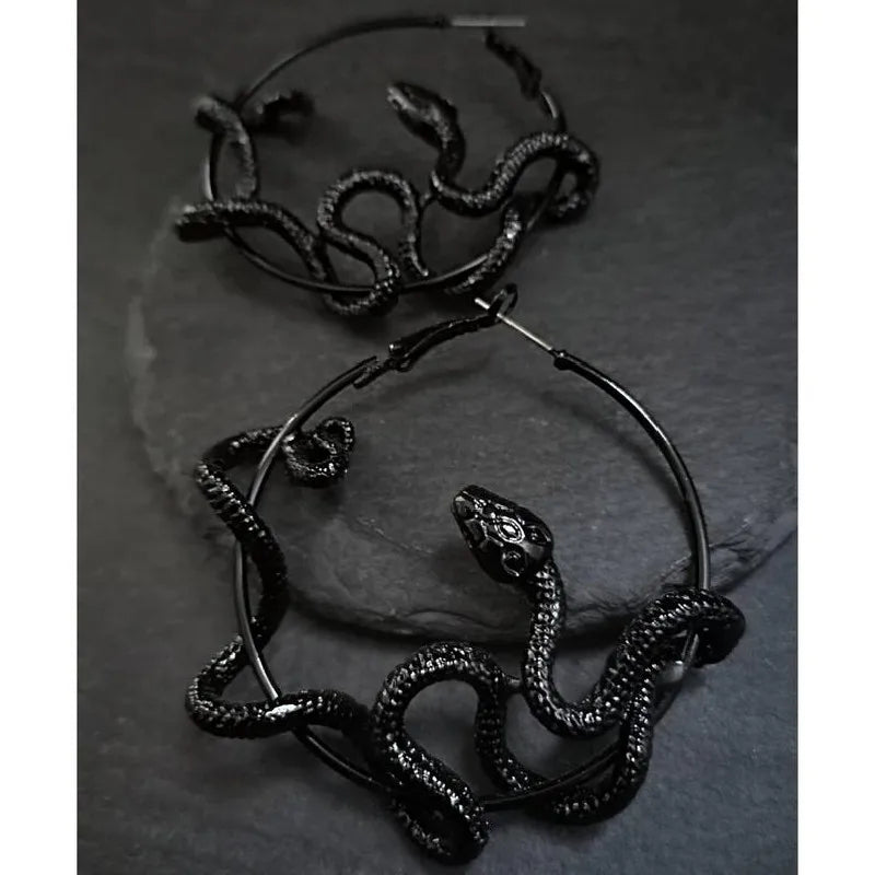 Orecchini a cerchio con serpente gotico Wiccan Gioielli creativi gotici Gioielli punk Rock Grunge Novità Dichiarazione Moda Donna Regalo Tendenza Nuovo