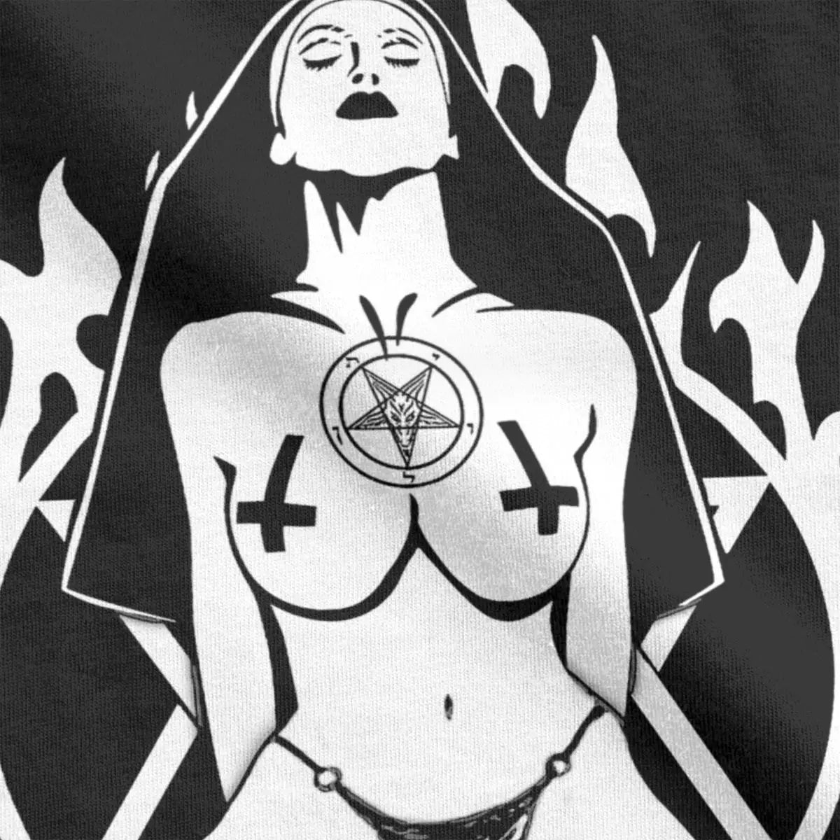 Nun Satan Satanic Nun Devil Herren Damen T-Shirt Unholy Nun Novelty Tees Kurzarm O-Ausschnitt T-Shirts 100% Baumwolle Geschenk Kleidung