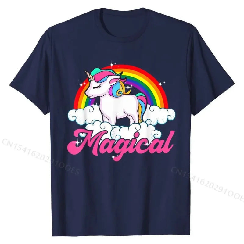 Magic Unicorn T-shirt for Women and Girl, Gift Tees for Men, Cotton Tees