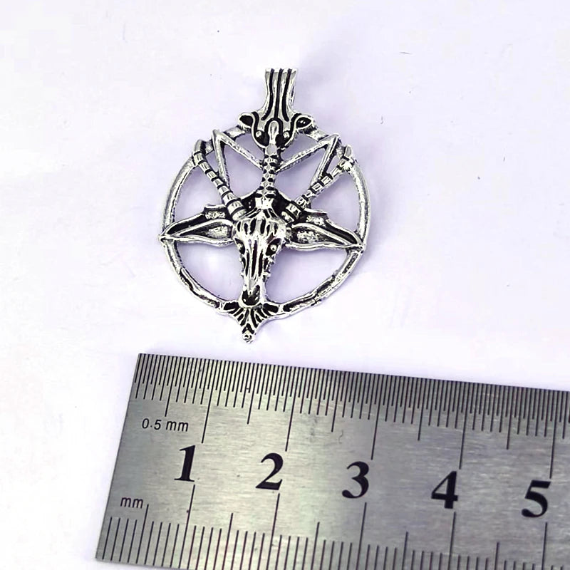 50pcs DIY Vintage Inverted Pentagram Satan Goat  Pendant charm  Baphomet charms Satanism  Unique Pagan Amulet Jewelry