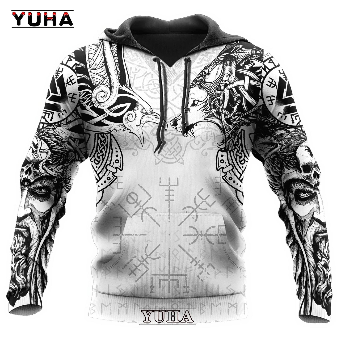 Herren Sweatshirts 3D Druck Vikings Klassische Wolf Herren Pullover