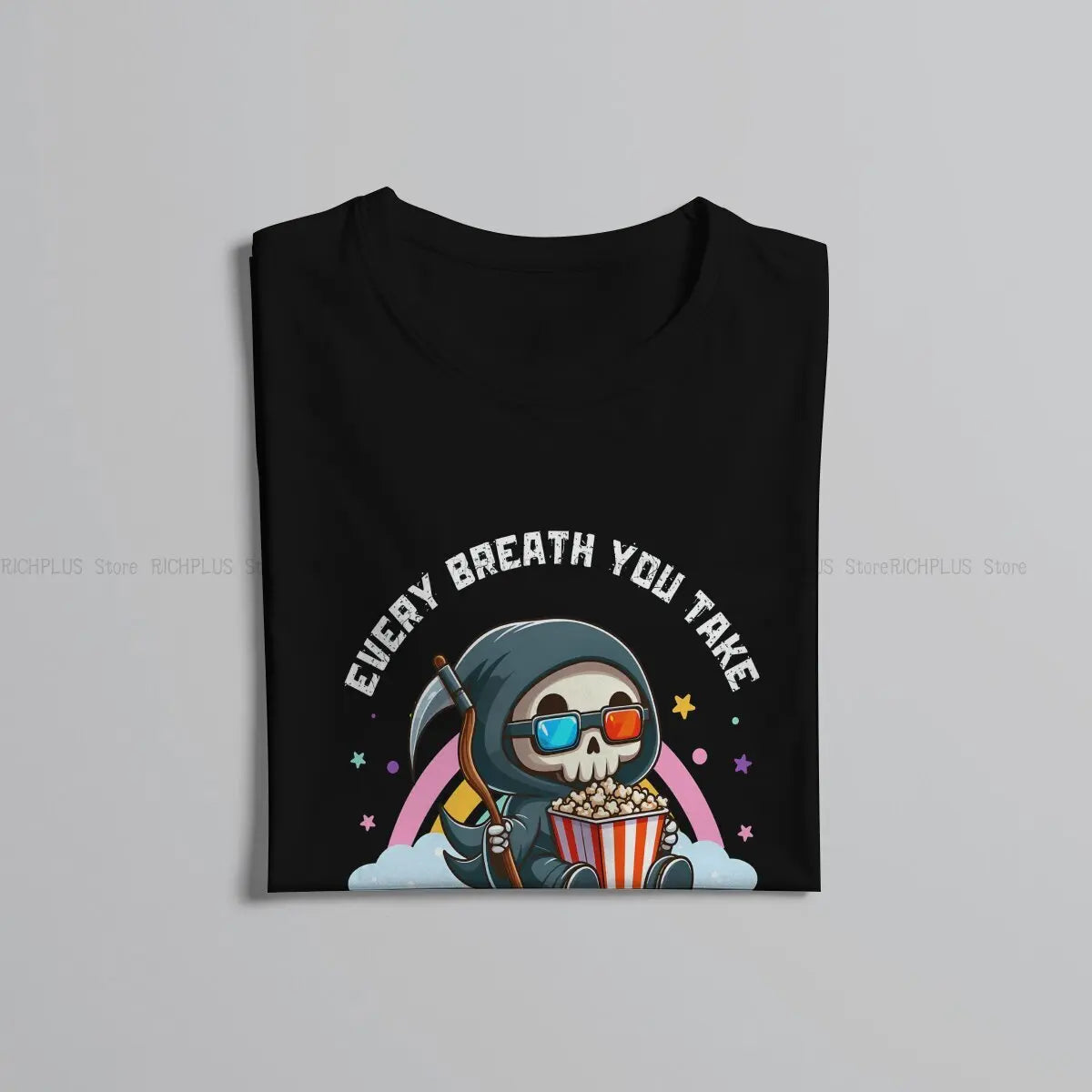 Watching You Funny Creepy Skull TShirt For Men Satanic Baphomet Goat Clothing Novelty Polyester T Shirt Homme