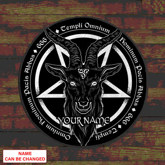 Customize Name Satanic Circle Round Rug 3D All Over Printed Rug Non-slip Mat Dining Living Room Soft Bedroom Carpet