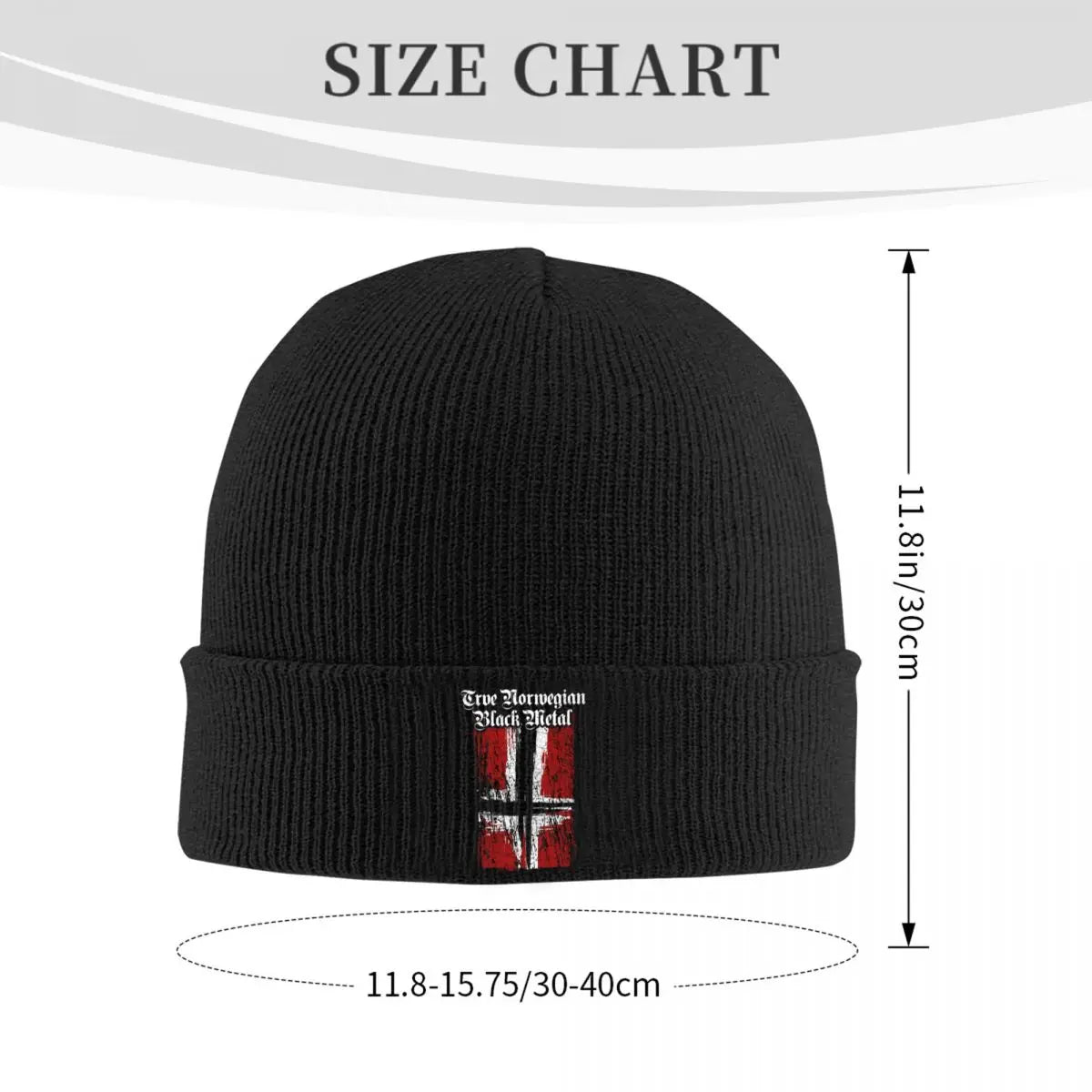 Trve (vero) Norwegian Black Metal - Cappello lavorato a maglia con bandiera satanica norvegese Racerback