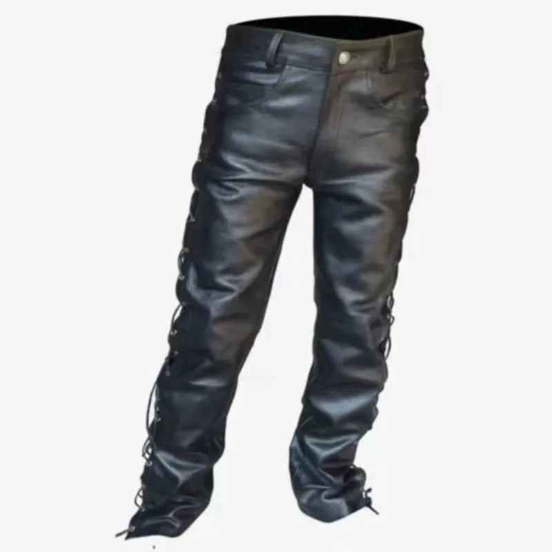 New adult men's Gothic medieval pants retro Renaissance Viking clothing Leather Pants Plus Size