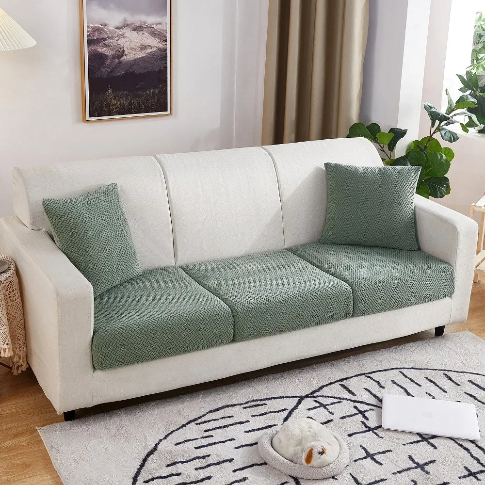 Dicker Jacquard-Sofa-Sitzkissenbezug, Möbelschutz, Couchbezüge für Sofas, staubdicht, abnehmbarer Sitzbezug, für Kinder und Haustiere