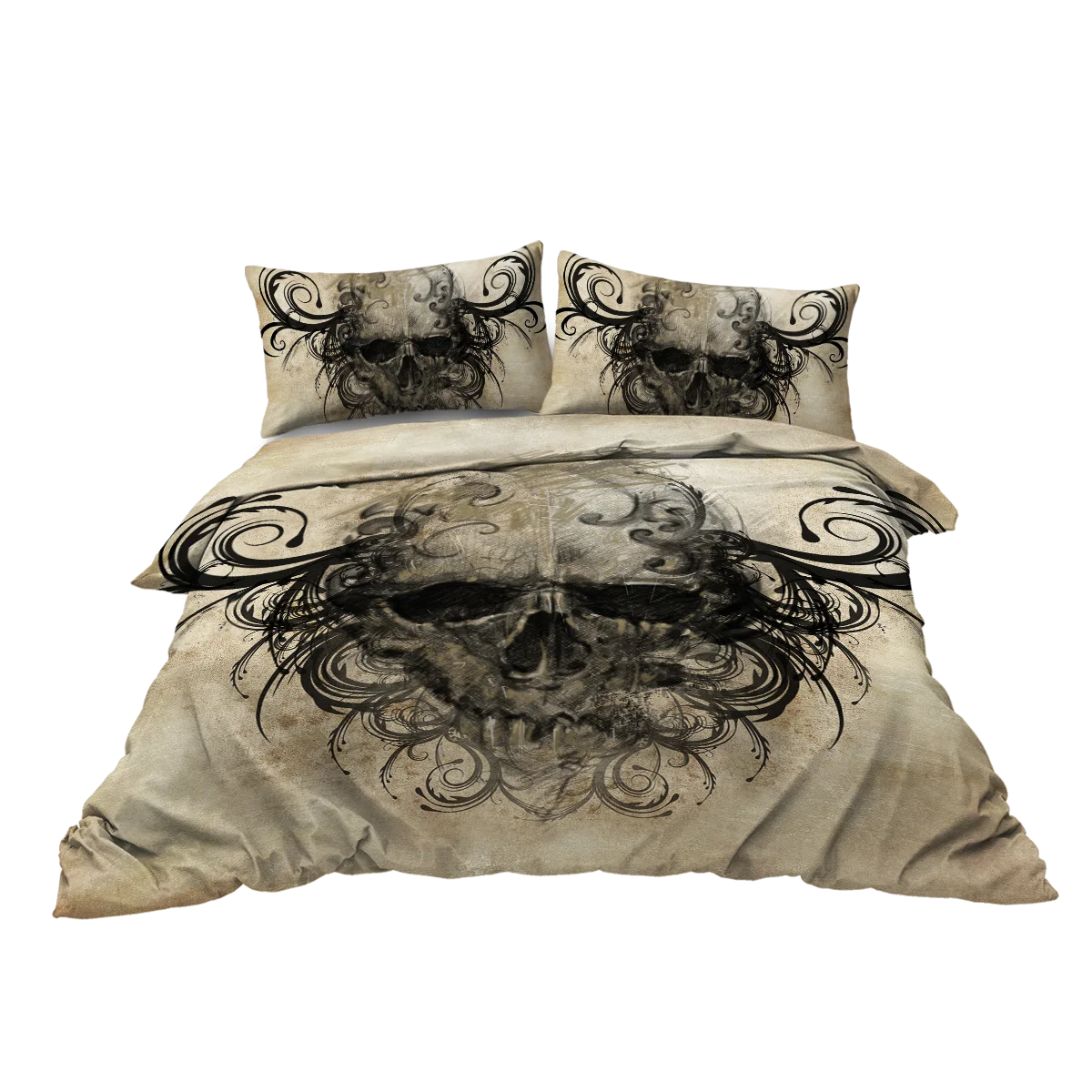 Skull Bedding Sets With Duvet Cover 3 Pieces Bedspreads With 2 Pillow Shams