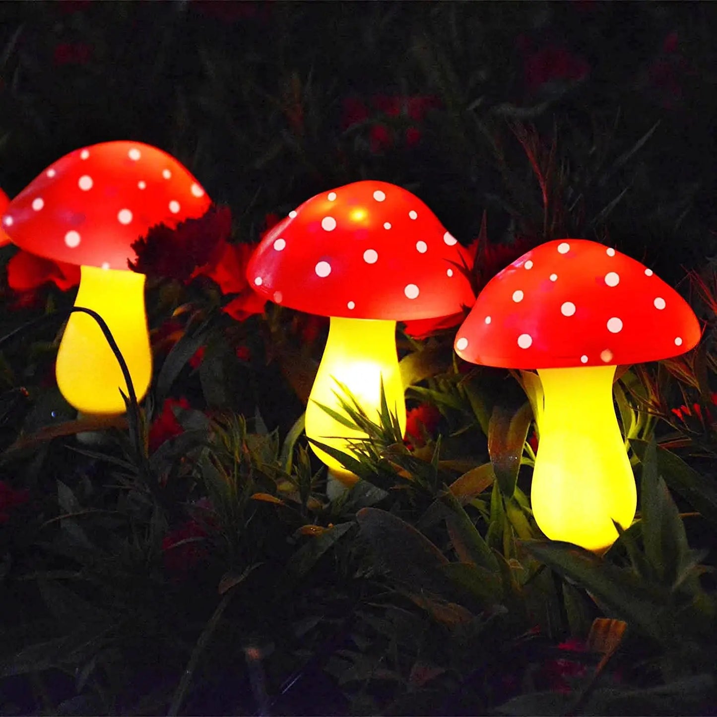 Solar Mushroom String Lights  Modes LED Fairy Light Outdoor IP65 Waterproof Lawn Lights Smart Photosensitive Landscape Light