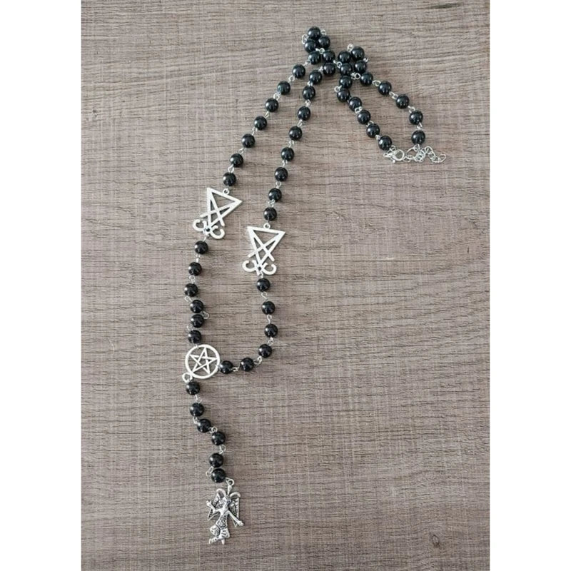 Baphomet Rosary Necklace Mystic Rosary Necklace Satan Goat Me