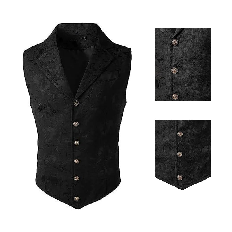 Gothic Vest Pants Combination, Halloween Men's Suit Vest Pants, Steampunk Victorian Stage Pantalon Performance Style Waistcoat