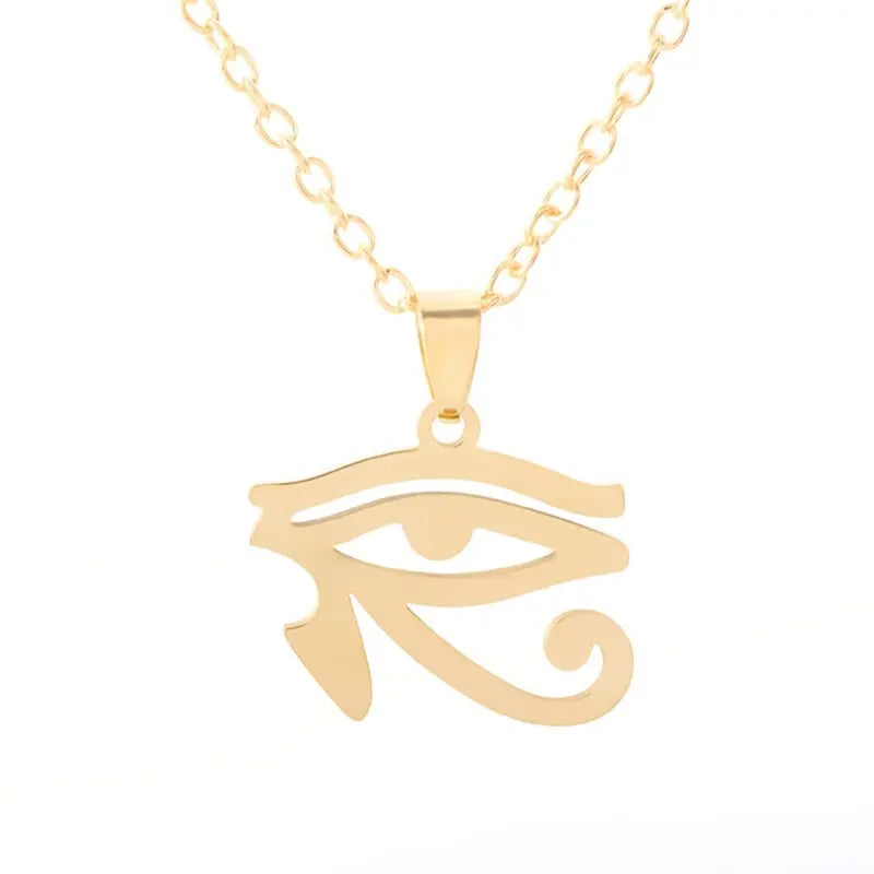 Stainless Steel Eye of Horus Pendant Retro Ancient Egypt Pharaoh Meet Necklace Men and Women Charm Amulet Jewelry Gift