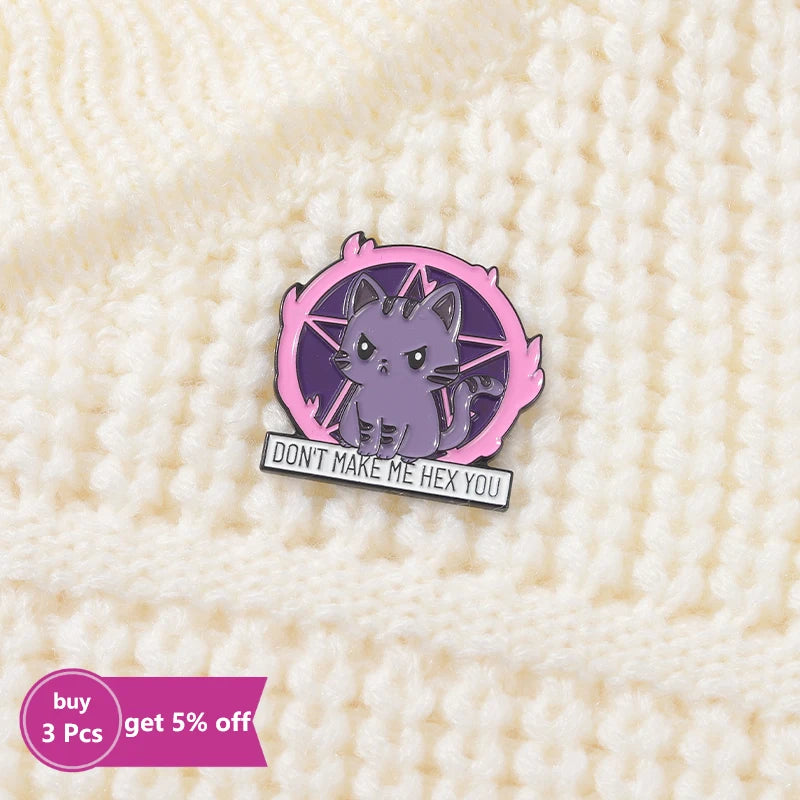 Cute As Hell Enamel Pins Custom Baphomet Cat Cute But Also Satan Brooch Bag Clothes Lapel Badge Cartoon Jewelry Gift for Friends