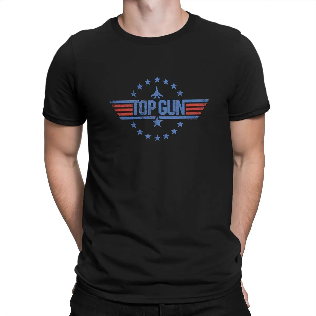 Maglietta Top Gun blu Magliette da uomo gotiche Abbigliamento estivo Maglietta girocollo Harajuku