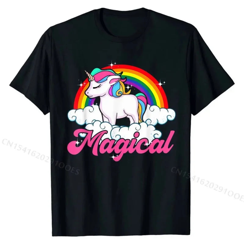 Maglietta Unicorno Magico per Donna e Ragazza, Magliette Regalo per Uomo, Magliette in Cotone