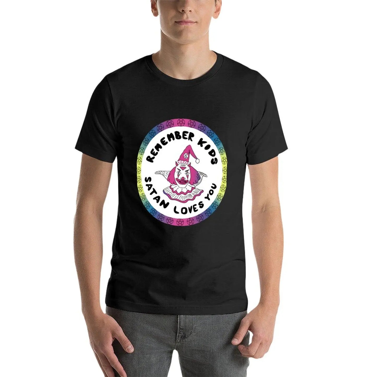 Ricordate i bambini Satana vi ama T-Shirt grafica anime magliette semplici da uomo