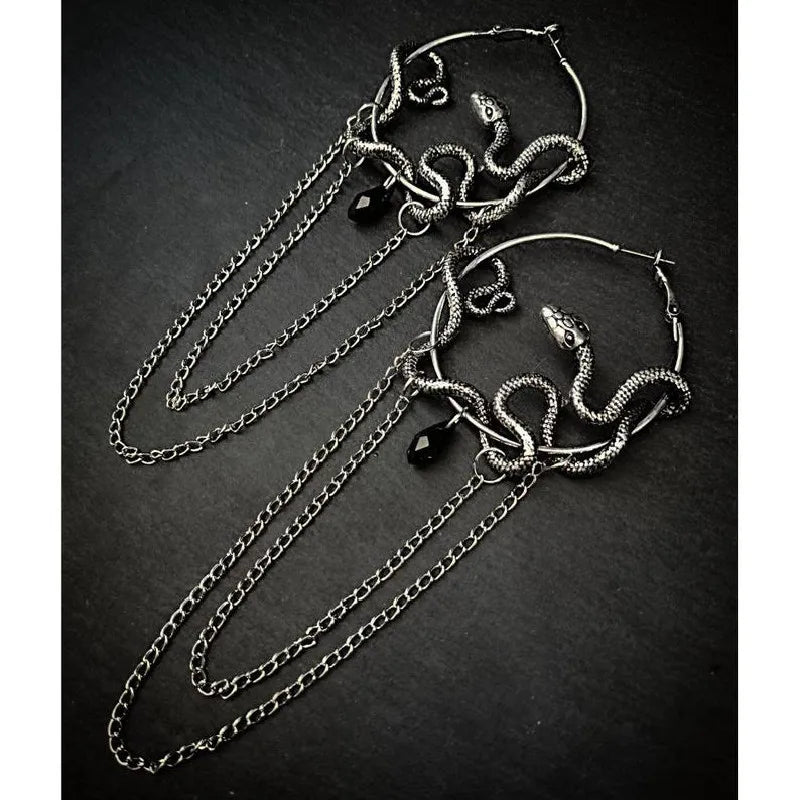 Orecchini a cerchio con serpente gotico Wiccan Gioielli creativi gotici Gioielli punk Rock Grunge Novità Dichiarazione Moda Donna Regalo Tendenza Nuovo