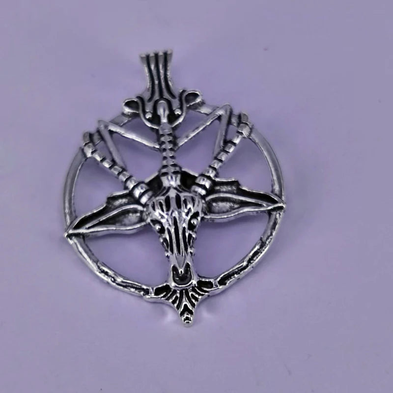 50pcs DIY Vintage Inverted Pentagram Satan Goat  Pendant charm  Baphomet charms Satanism  Unique Pagan Amulet Jewelry