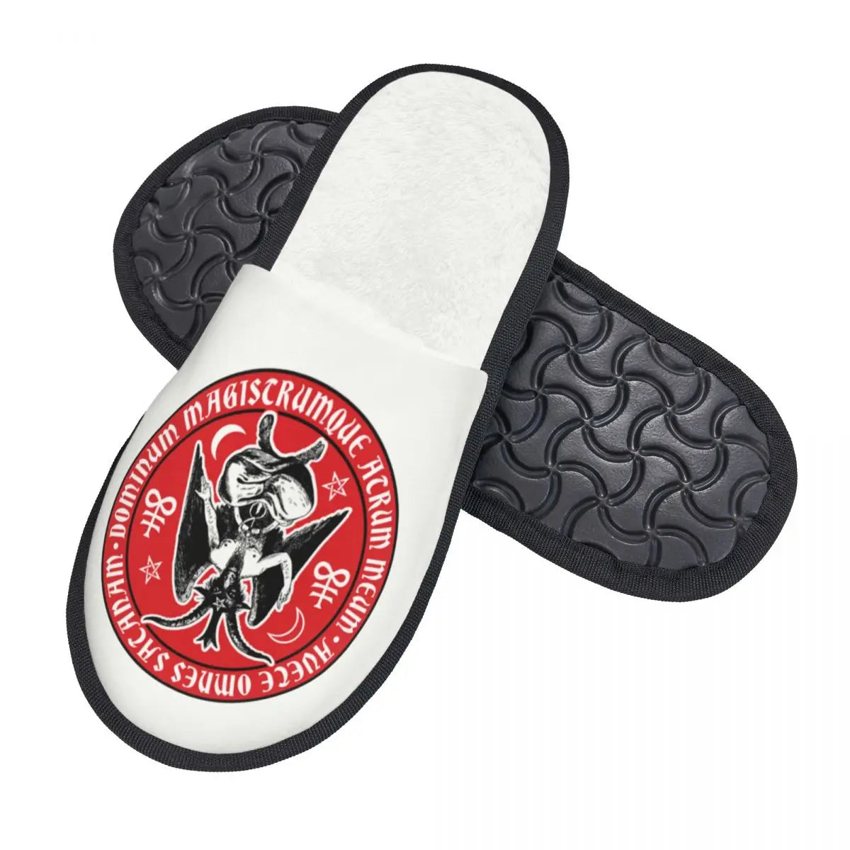 Baphomet Satanic Crosses Comfort Scuff Memory Foam Slippers Women Devil Hail Satan Spa House Shoes