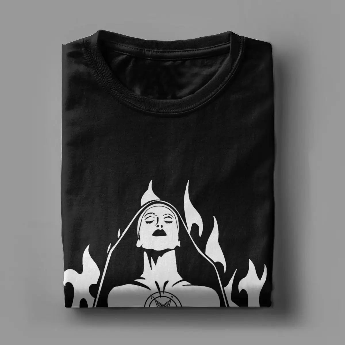 Suora Satana Suora Satanica Diavolo Uomo Donna T-Shirt Suora Profonda Novità Magliette Manica Corta Girocollo T-Shirt 100% Cotone Regalo Abbigliamento