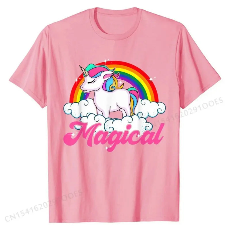 Magic Unicorn T-shirt for Women and Girl, Gift Tees for Men, Cotton Tees