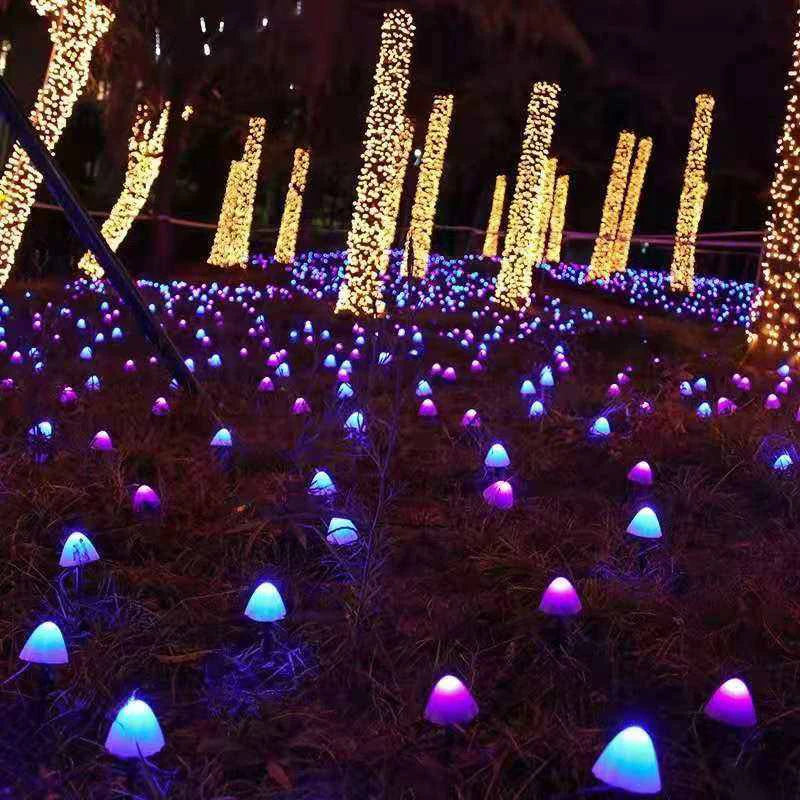 Solar LED String Lights Fairy Path Lawn Landscape Mushroom Lamp Outdoor Christmas Garden Patio Garland Street Decoration