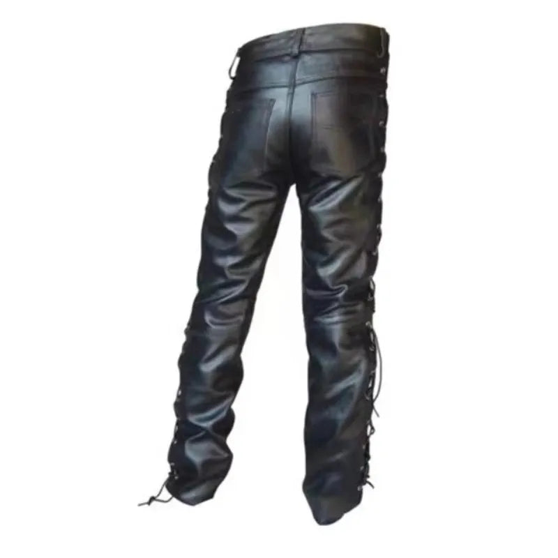 New adult men's Gothic medieval pants retro Renaissance Viking clothing Leather Pants Plus Size