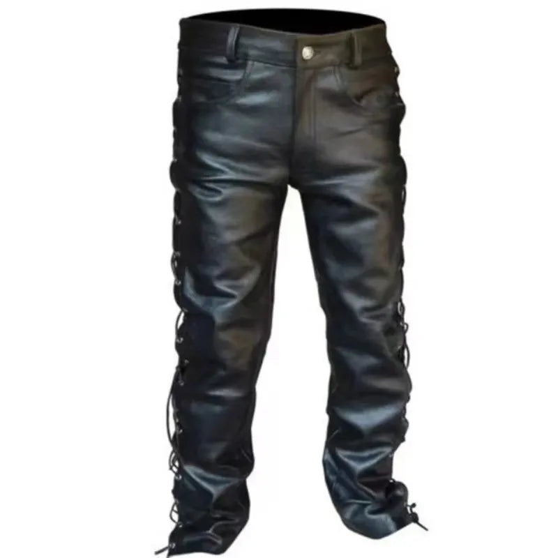 Neu Gothic Mittelalter Hose für Erwachsene Herren Retro Renaissance Wikinger Kleidung Lederhose Übergröße