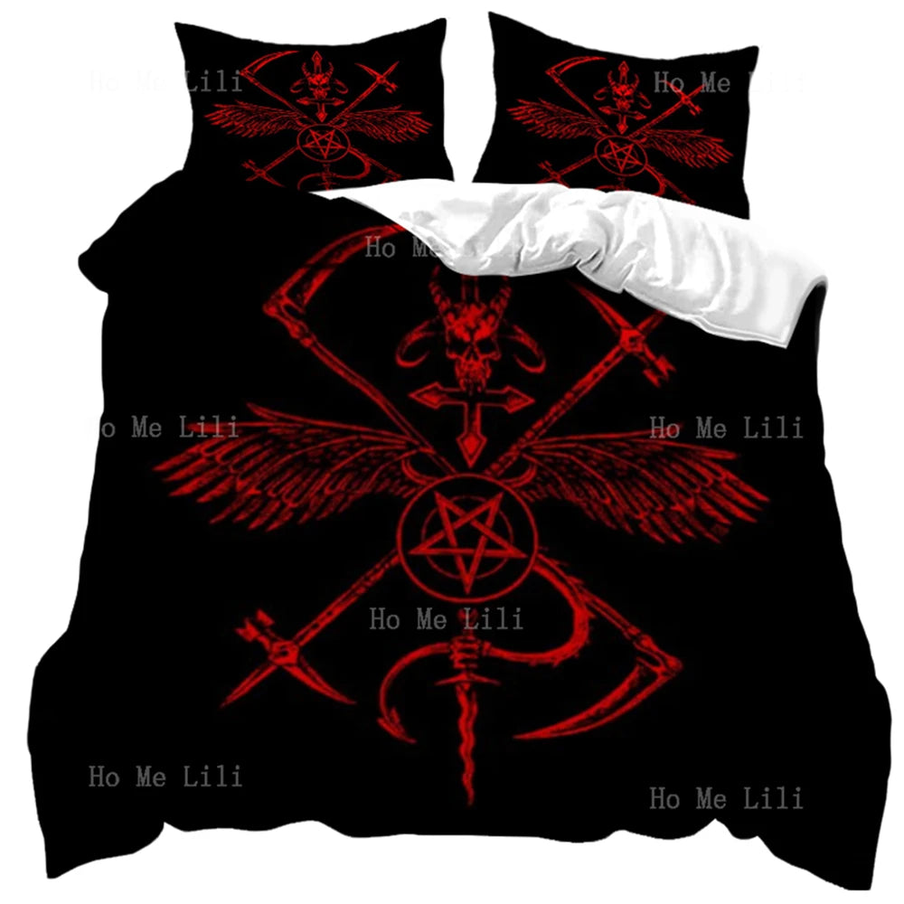 Satanic Symbol Music Album Edict Of The Antichrist Elect Duvet Three Piece Bedding Set