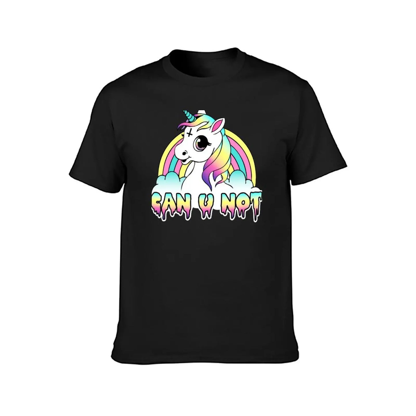 Can U Not - Pastel Goth Unicorn T-Shirt cute tops for a boy mens cotton t shirts