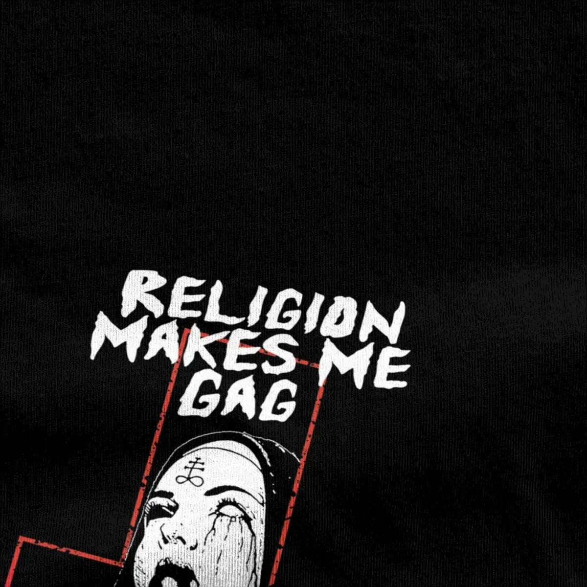 Männer Religion Makes Me Gag T-Shirts Nonne Satan 100% Baumwolle Kleidung Sommer Y2K Basic Kurzarm T-Shirt O Hals Hippie T-Shirt