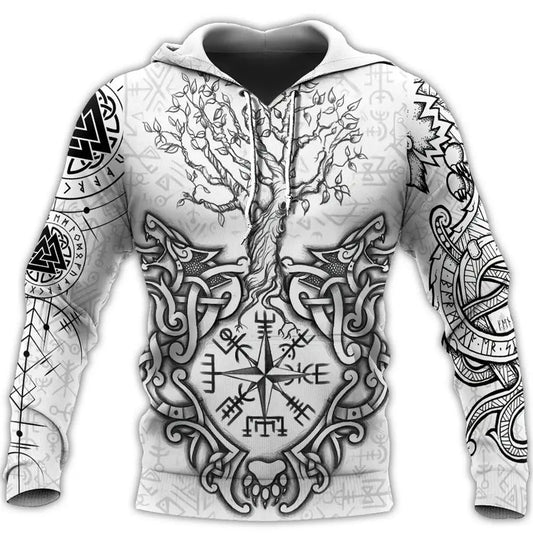 Herren Sweatshirts 3D Druck Vikings Klassische Wolf Herren Pullover