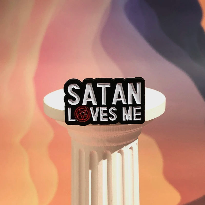 Enamel Pins Satan Love Me Lapel Badge Custom Hard Metal Brooches Backpack Clothes Collar Accessories Jewelry Pin