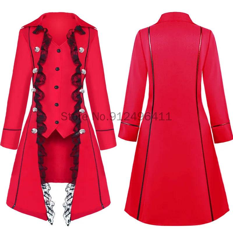 Women Medieval Dress Steampunk Coat Victorian Gothic Clothing Halloween