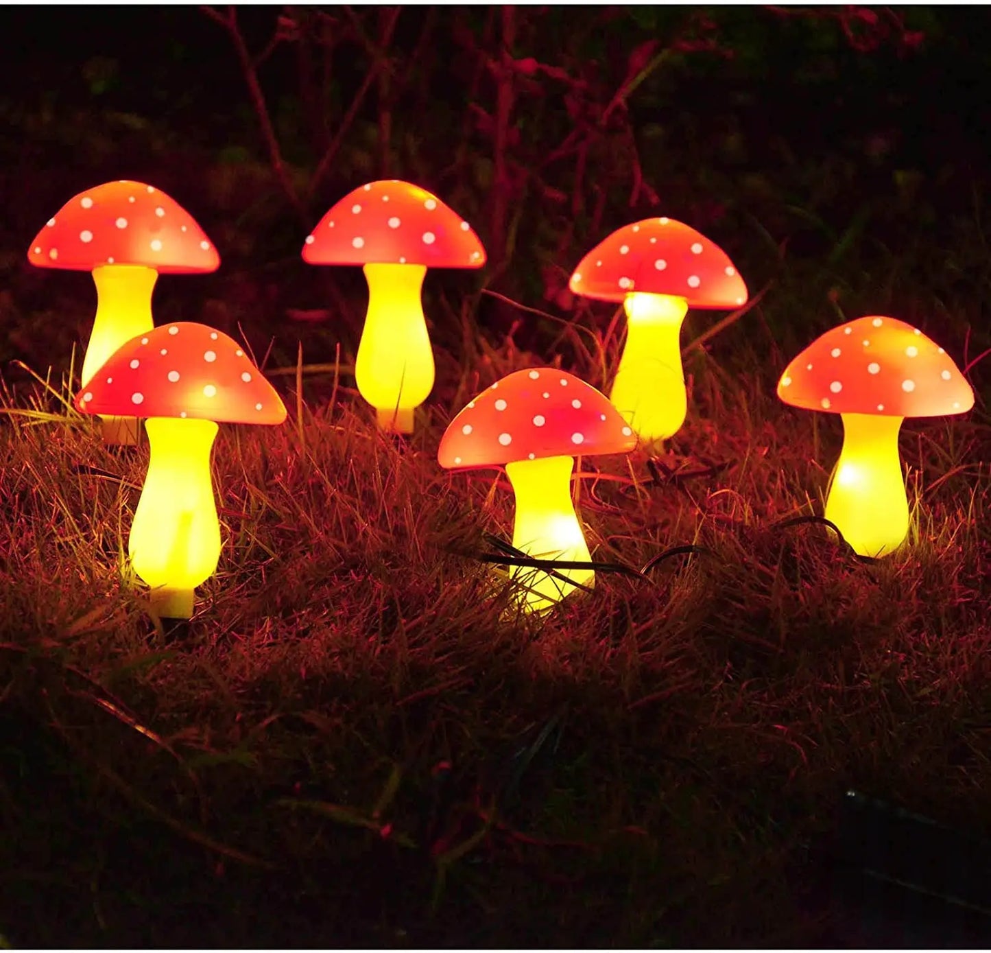 Solar Mushroom String Lights  Modes LED Fairy Light Outdoor IP65 Waterproof Lawn Lights Smart Photosensitive Landscape Light