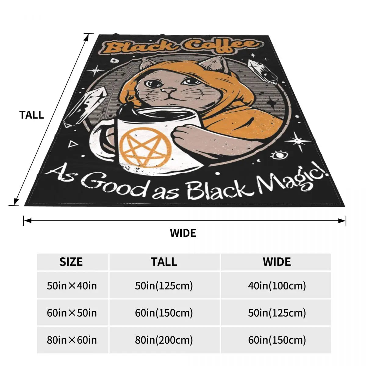 Black Coffee Blankets Coral Fleece Plush Japanese Japan Retro Cats Horror Satan Halloween Soft Throw Blankets for Bed Bedspread