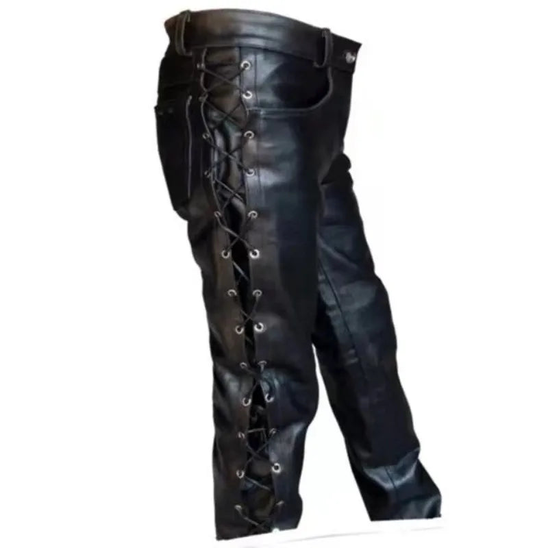 Neu Gothic Mittelalter Hose für Erwachsene Herren Retro Renaissance Wikinger Kleidung Lederhose Übergröße