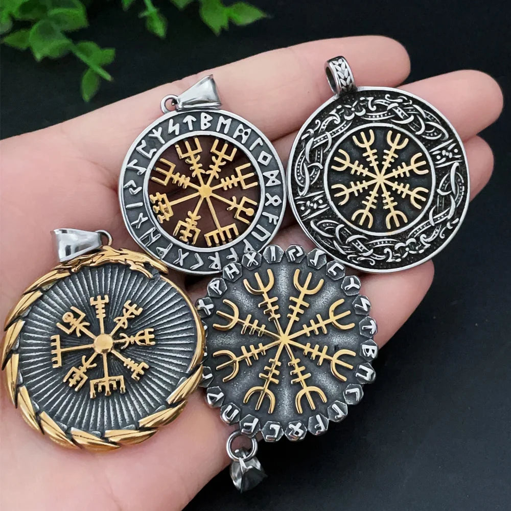 Vintage Vikings Tree of Life Necklace Men Various Nordic Amulet Celtic Stainless Steel Pendant Necklace Charm Jewelry Wholesale