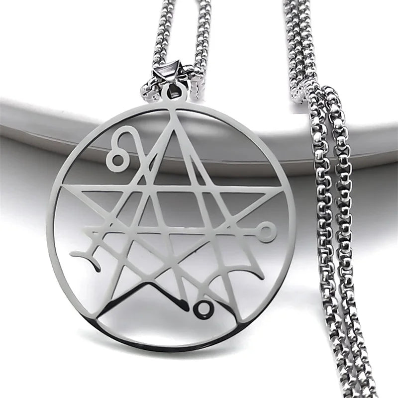 Necronomicon Stainless Steel Necklace Men Satan Pendant LOVECRAFT CTHULHU patch satan PIN jewelry bijoux homme N7136S03