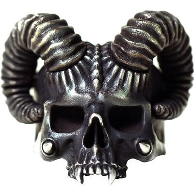 Satan Horn Devil Ring Skull Gothic Style